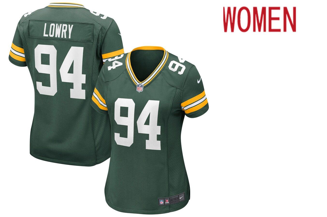 Women Green Bay Packers #94 Dean Lowry Nike Green Game NFL Jersey->customized nfl jersey->Custom Jersey
